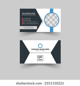 Modern and simple business card design Modern presentation card with company logo Vector business card template Visiting card for business and personal use Vector illustration design