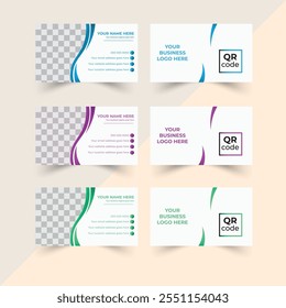 Modern and simple business card design. Visiting card for business and personal use Vector illustration design. Creative and clean corporate business card template.