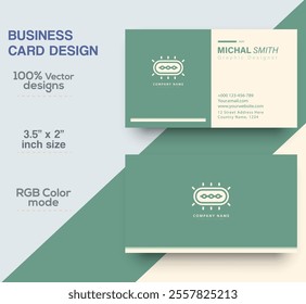 Modern and simple business card design Modern presentation card with company logo Vector business card template Visiting card for business and personal use Vector illustration design