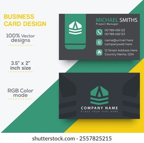 Modern and simple business card design Modern presentation card with company logo Vector business card template Visiting card for business and personal use Vector illustration design