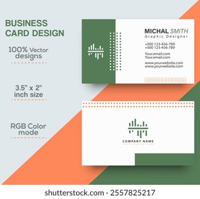 Modern and simple business card design Modern presentation card with company logo Vector business card template Visiting card for business and personal use Vector illustration design