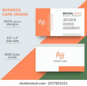 Modern and simple business card design Modern presentation card with company logo Vector business card template Visiting card for business and personal use Vector illustration design