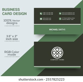 Modern and simple business card design Modern presentation card with company logo Vector business card template Visiting card for business and personal use Vector illustration design