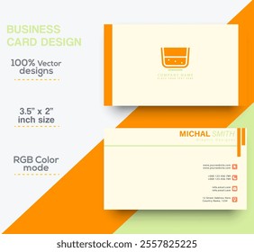 Modern and simple business card design Modern presentation card with company logo Vector business card template Visiting card for business and personal use Vector illustration design