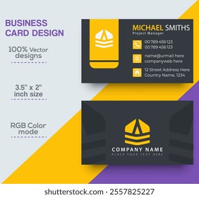 Modern and simple business card design Modern presentation card with company logo Vector business card template Visiting card for business and personal use Vector illustration design