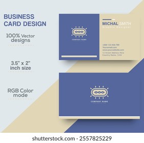 Modern and simple business card design Modern presentation card with company logo Vector business card template Visiting card for business and personal use Vector illustration design