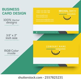 Modern and simple business card design Modern presentation card with company logo Vector business card template Visiting card for business and personal use Vector illustration design