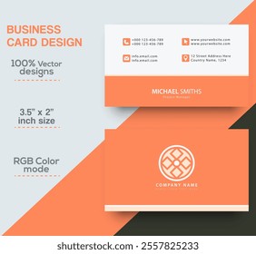 Modern and simple business card design Modern presentation card with company logo Vector business card template Visiting card for business and personal use Vector illustration design