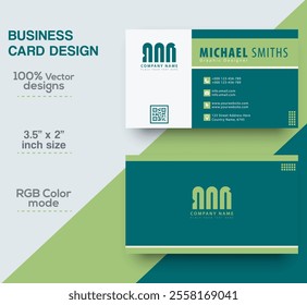 Modern and simple business card design Modern presentation card with company logo Vector business card template Visiting card for business and personal use Vector illustration design