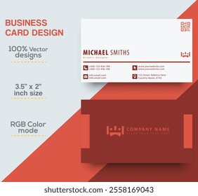 Modern and simple business card design Modern presentation card with company logo Vector business card template Visiting card for business and personal use Vector illustration design