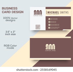 Modern and simple business card design Modern presentation card with company logo Vector business card template Visiting card for business and personal use Vector illustration design