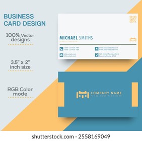 Modern and simple business card design Modern presentation card with company logo Vector business card template Visiting card for business and personal use Vector illustration design