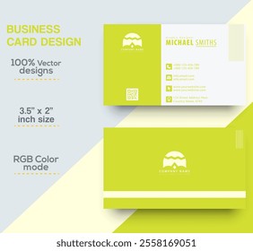 Modern and simple business card design Modern presentation card with company logo Vector business card template Visiting card for business and personal use Vector illustration design