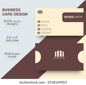 Modern and simple business card design Modern presentation card with company logo Vector business card template Visiting card for business and personal use Vector illustration design