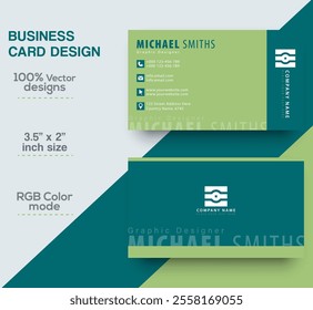 Modern and simple business card design Modern presentation card with company logo Vector business card template Visiting card for business and personal use Vector illustration design