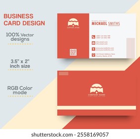 Modern and simple business card design Modern presentation card with company logo Vector business card template Visiting card for business and personal use Vector illustration design