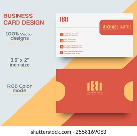 Modern and simple business card design Modern presentation card with company logo Vector business card template Visiting card for business and personal use Vector illustration design