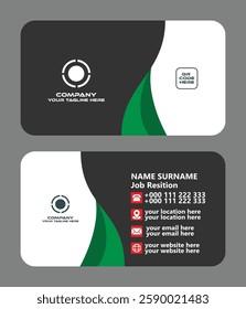 Modern and simple business card design Modern presentation card with company logo Vector business card template Visiting card for business and personal use Vector illustration design