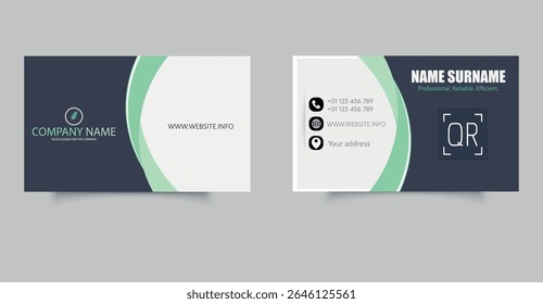 Modern and simple business card design Modern presentation card with company logo Vector business card template Visiting card for business and personal use Vector illustration design. Editable file