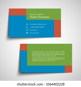 Modern simple business card set, template or visiting card. Vector illustration.