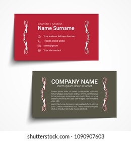 Modern simple business card set, template or visiting card. Vector illustration.