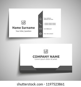 Modern simple business card set, template or visiting card. Vector illustration.