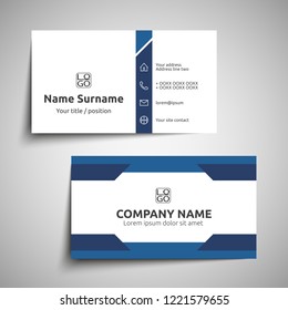 Modern simple business card set, template or visiting card. Vector illustration.