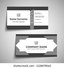 Modern simple business card set, template or visiting card. Vector illustration.