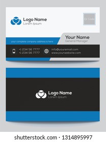 Modern simple business card set, template or visiting card. Vector illustration.