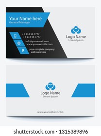 Modern simple business card set, template or visiting card. Vector illustration.