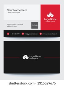 Modern simple business card set, template or visiting card. Vector illustration.