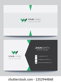 Modern simple business card set, template or visiting card. Vector illustration. - Vector