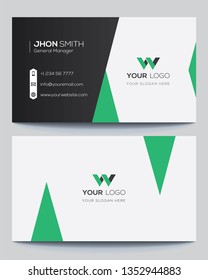 Modern simple business card set, template or visiting card. Vector illustration. - Vector