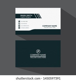 Modern simple business card set, template or visiting card. Vector illustration.