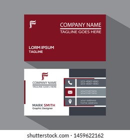 Modern simple business card set, template or visiting card. Vector illustration.