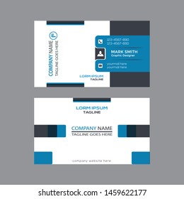 Modern simple business card set, template or visiting card. Vector illustration.