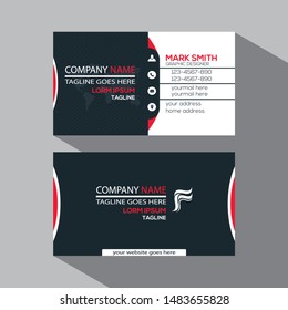 Modern simple business card set, template or visiting card. Vector illustration.