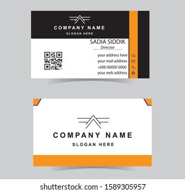 Modern simple business card set, template or visiting card. Vector illustration. corporate identity. 