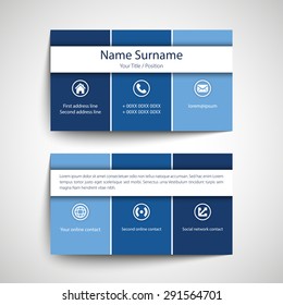 Modern simple business card set, template or visiting card. Vector illustration.