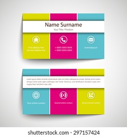 Modern simple business card set, template or visiting card. Vector illustration.