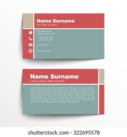 Modern simple business card set, template or visiting card. Vector illustration.
