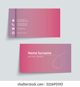 Modern simple business card set, template or visiting card. Vector illustration.