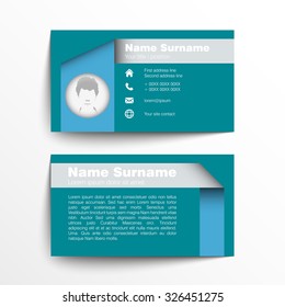 Modern simple business card set, template or visiting card. Vector illustration.