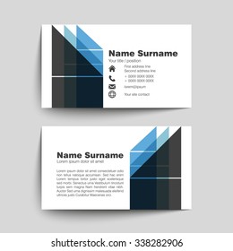 Modern simple business card set, template or visiting card. Vector illustration.