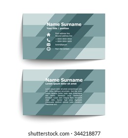 Modern simple business card set, template or visiting card. Vector illustration.