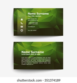 Modern simple business card set, template or visiting card. Vector illustration.