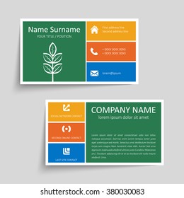Modern simple business card set, template or visiting card. Vector illustration.