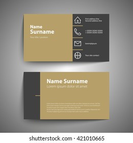 Modern simple business card set, template or visiting card. Vector illustration.