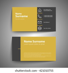 Modern simple business card set, template or visiting card. Vector illustration.