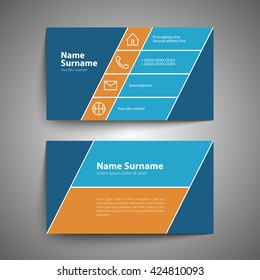 Modern simple business card set, template or visiting card. Vector illustration.